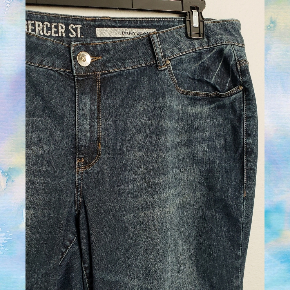 DKNY Mercer St. Dark Whiskered Jeans, 20W